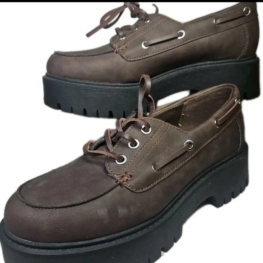 No Boundaries Women's Platform Shoe Chunky 🔥Sz 9 Brn Lug Vibe Y2k Barbie[5E